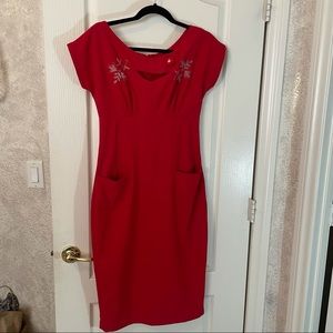 Tatyana bettie page pencil dress medium red